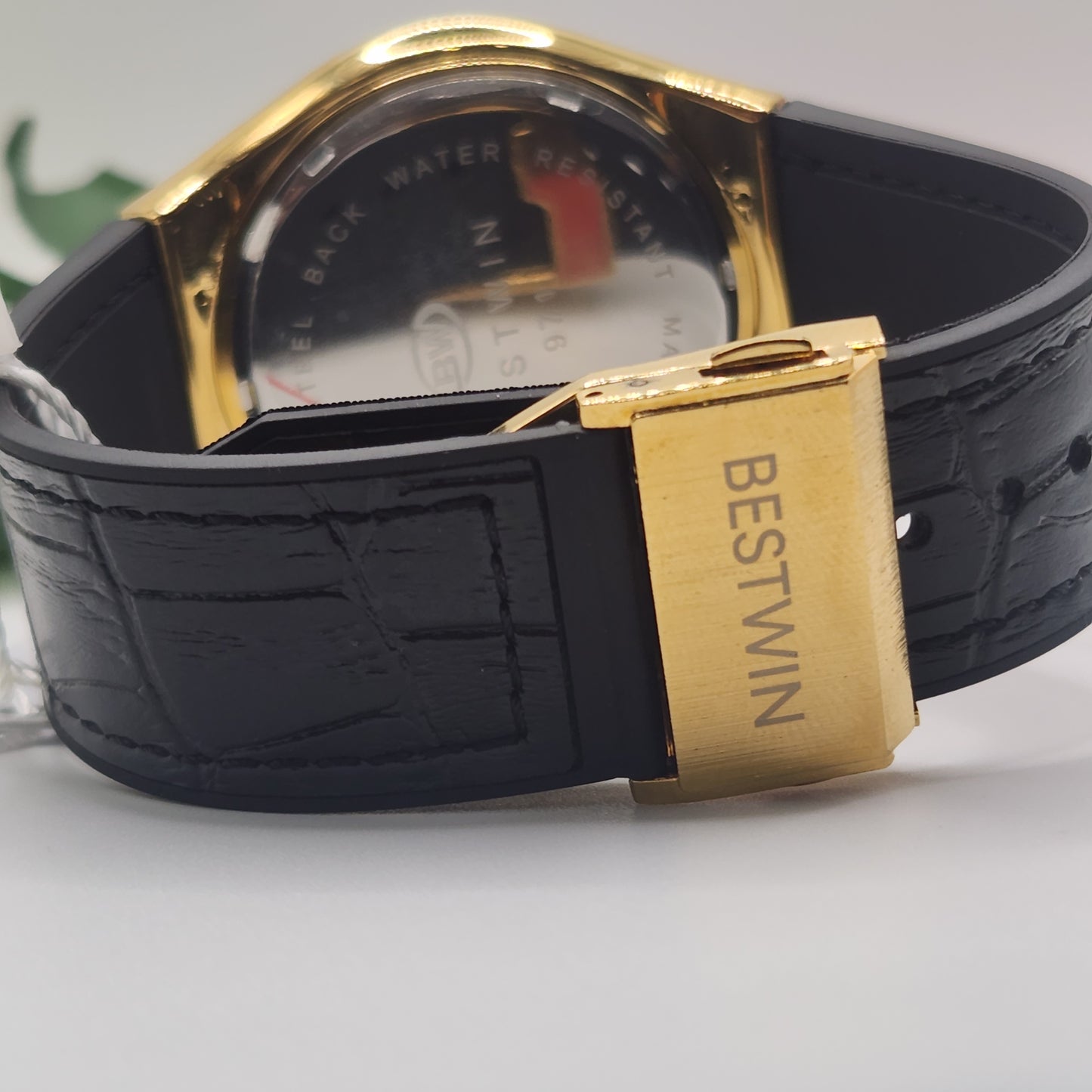 BESTWIN Men's Skeleton Watch With Black And Brown Leather Strap...